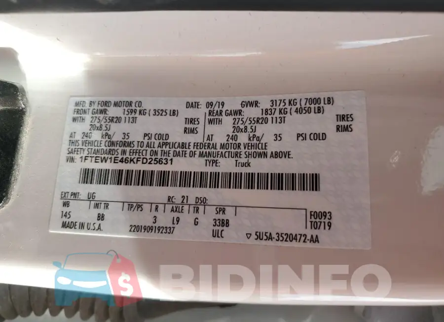 1FTEW1E46KFD25631 Photo# 12