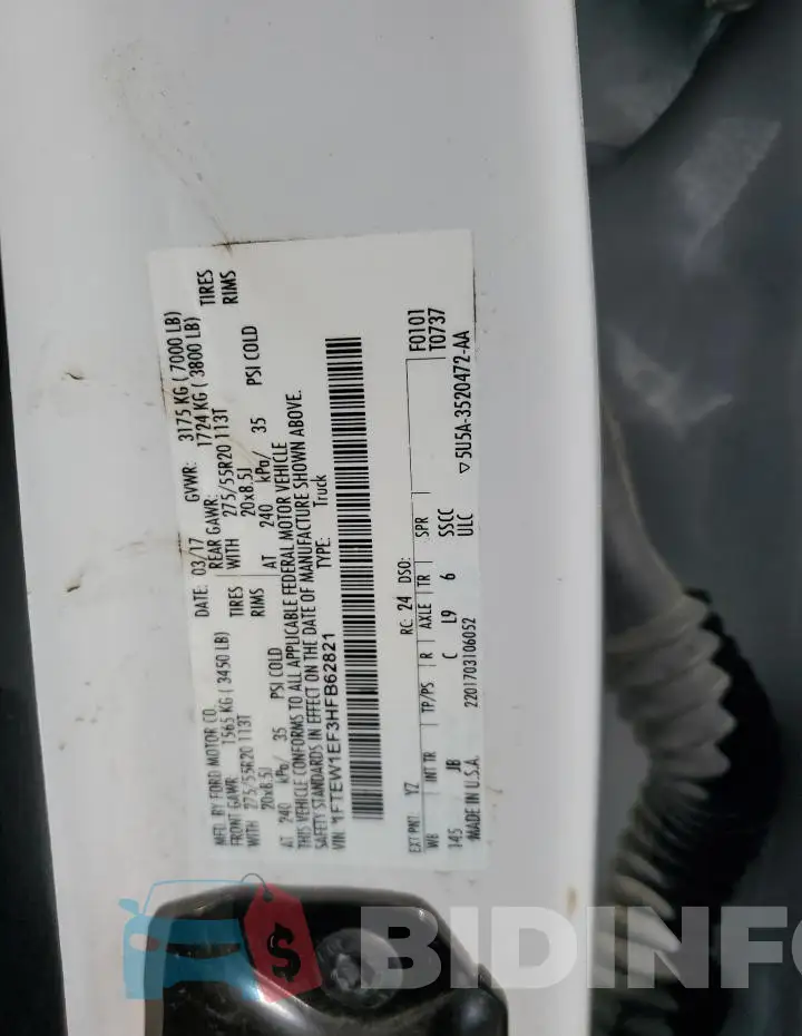 1FTEW1EF3HFB62821 Photo# 12