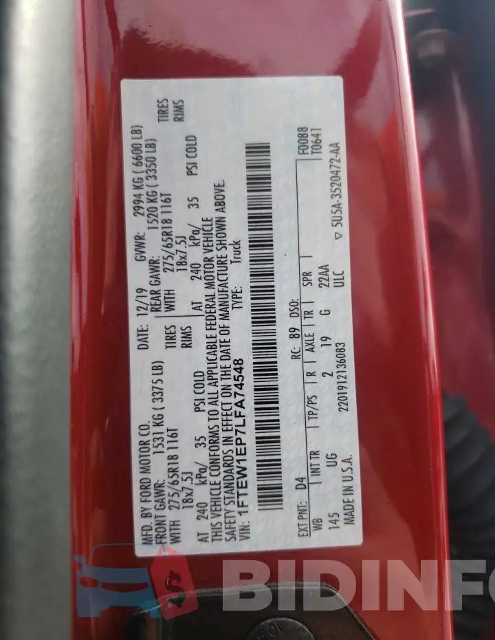 1FTEW1EP7LFA74548 Photo# 13