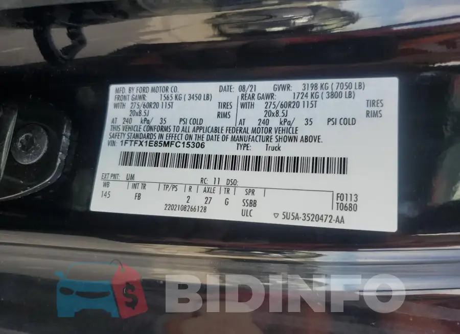 1FTFX1E85MFC15306 Photo# 12