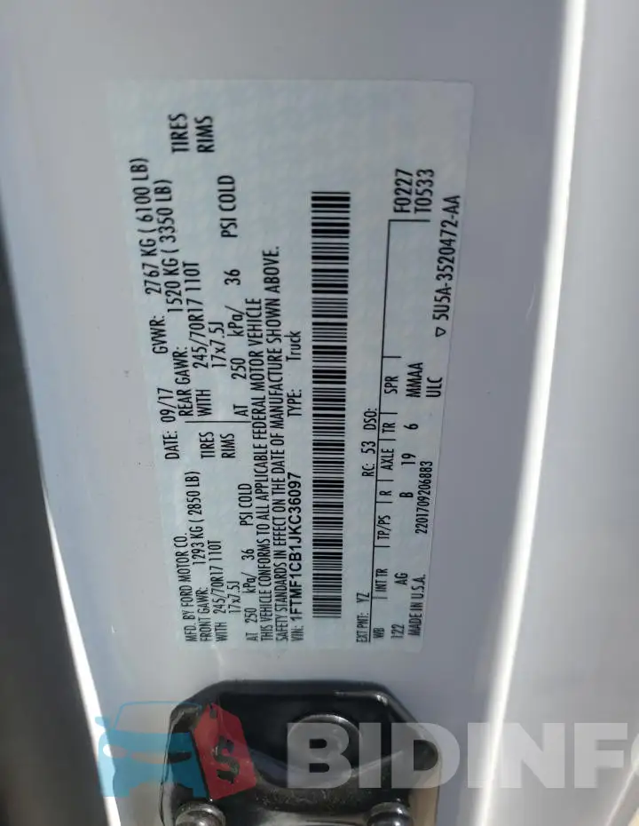 1FTMF1CB1JKC36097 Photo# 13