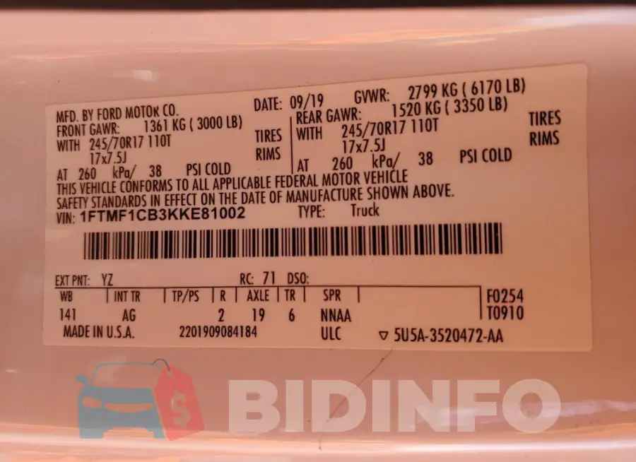 1FTMF1CB3KKE81002 Photo# 12