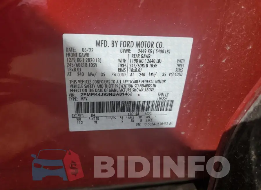 2FMPK4J93NBA81462 Photo# 12
