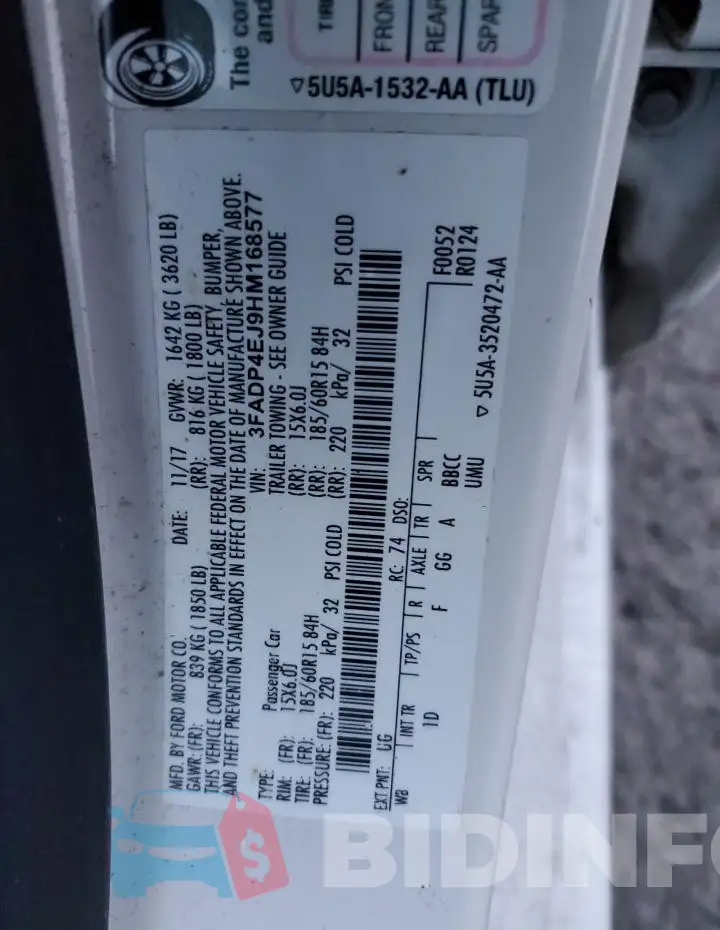 3FADP4EJ9HM168577 Photo# 12