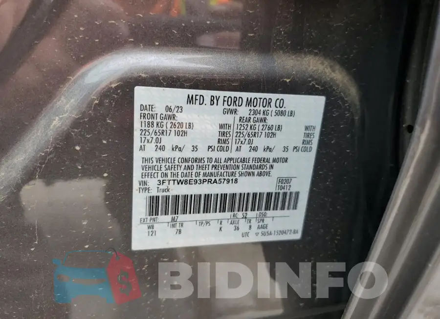 3FTTW8E93PRA57918 Photo# 12