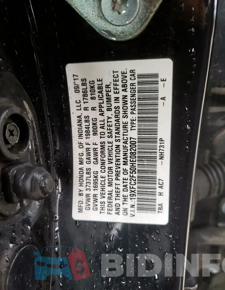 19XFC2F50HE082007 Photo# 12