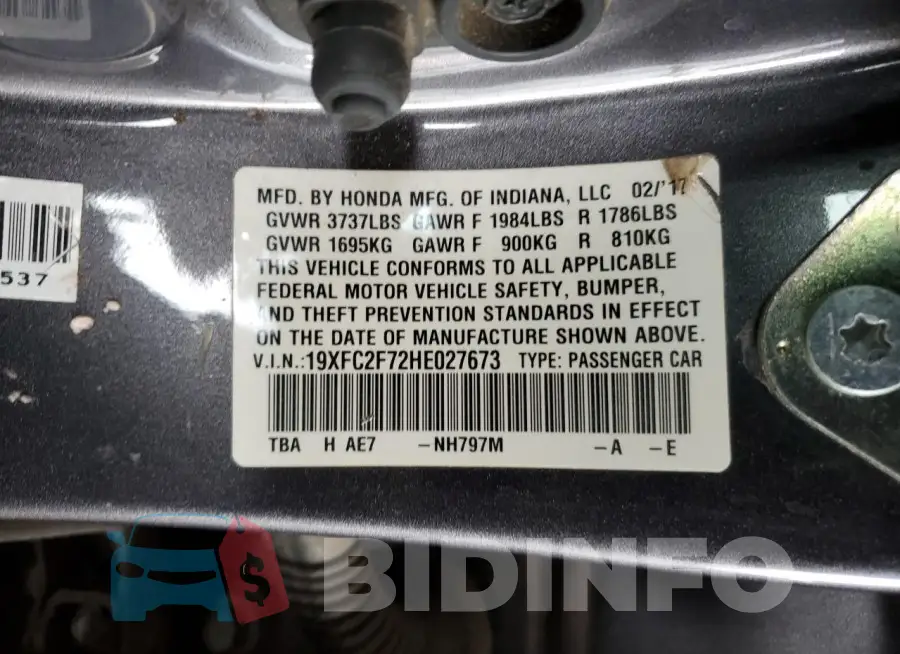 19XFC2F72HE027673 Photo# 12