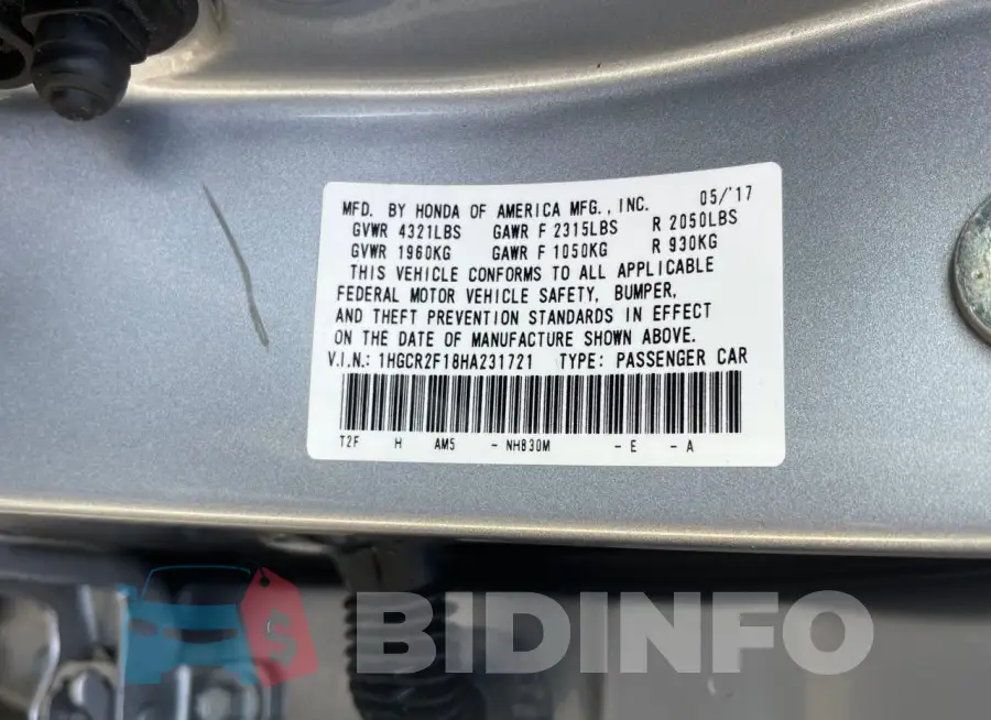 1HGCR2F18HA231721 Photo# 10