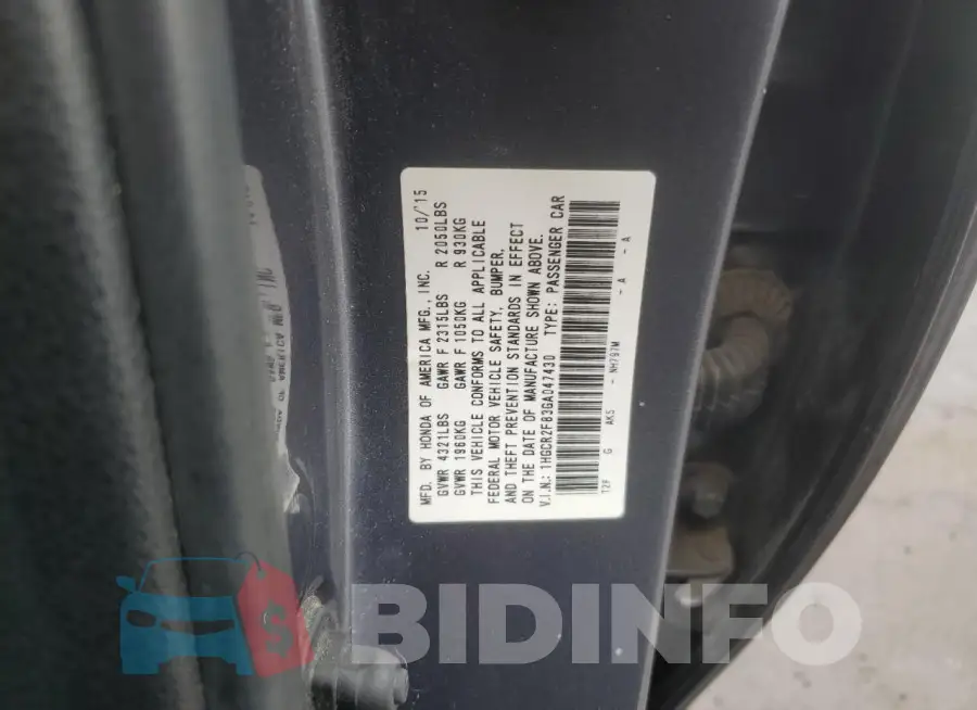 1HGCR2F83GA047430 Photo# 12