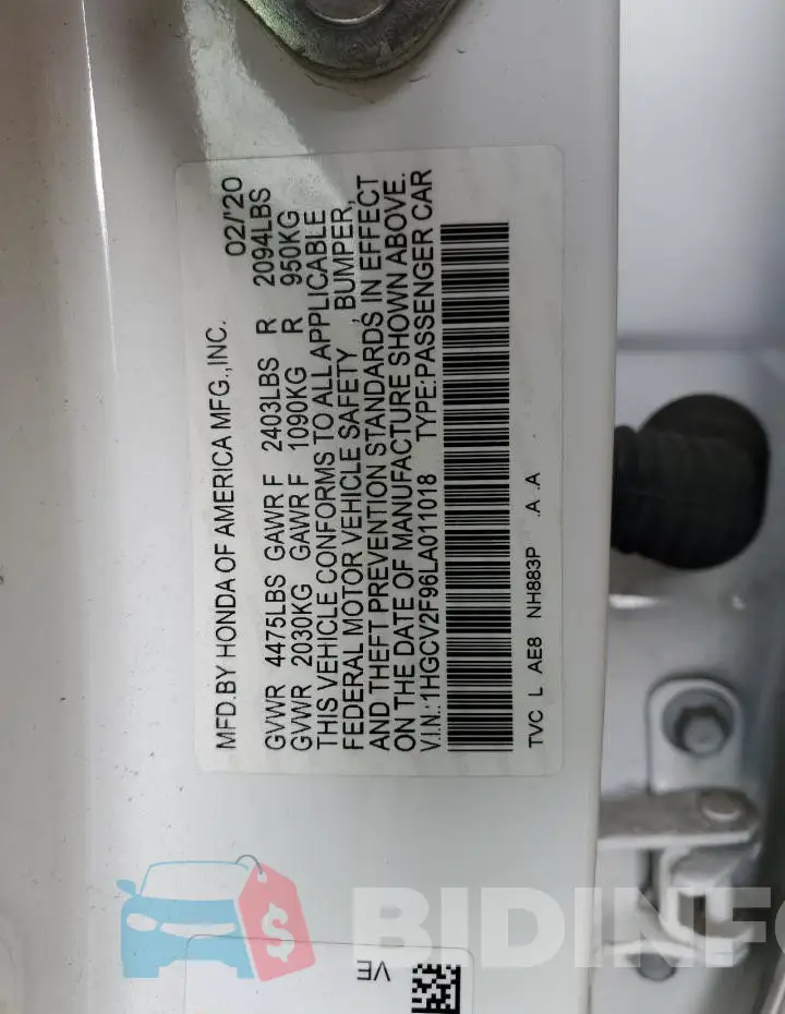 1HGCV2F96LA011018 Photo# 13