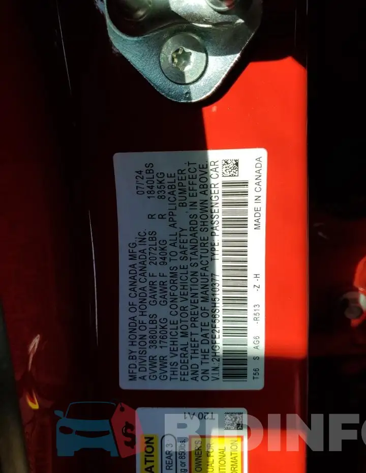 2HGFE2F56SH510377 Photo# 13