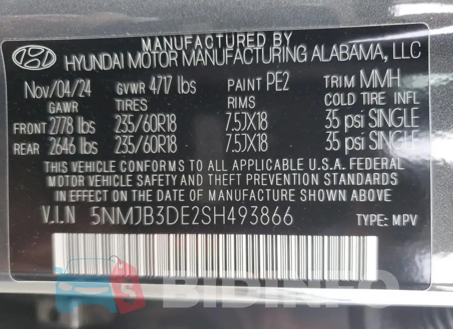 5NMJB3DE2SH493866 Photo# 14