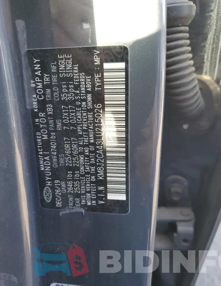 KM8J2CA43LU215026 Photo# 13