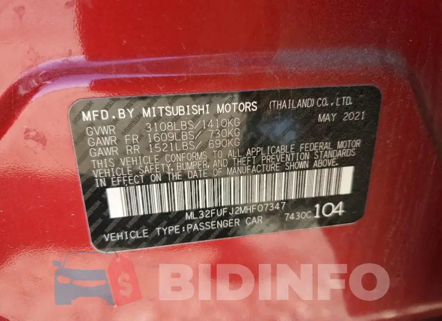 ML32FUFJ2MHF07347 Photo# 12