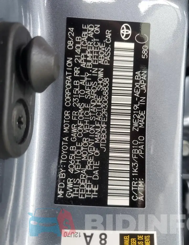 JTDBCMFE2R3068838 Photo# 13