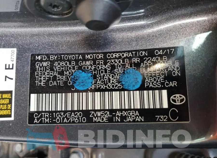 JTDKARFPXH3025710 Photo# 13