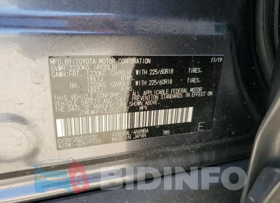 JTMEWRFV3LD530147 Photo# 13