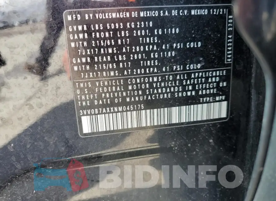 3VV0B7AXXNM045175 Photo# 14