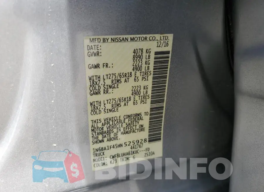 1N6BA1F45HN525928 Photo# 12