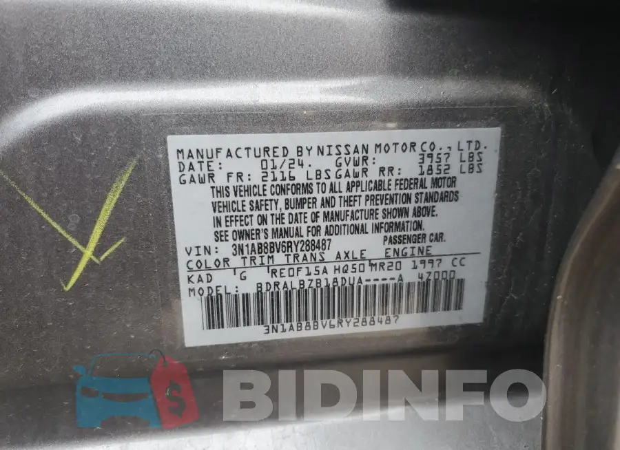 3N1AB8BV6RY288487 Photo# 13