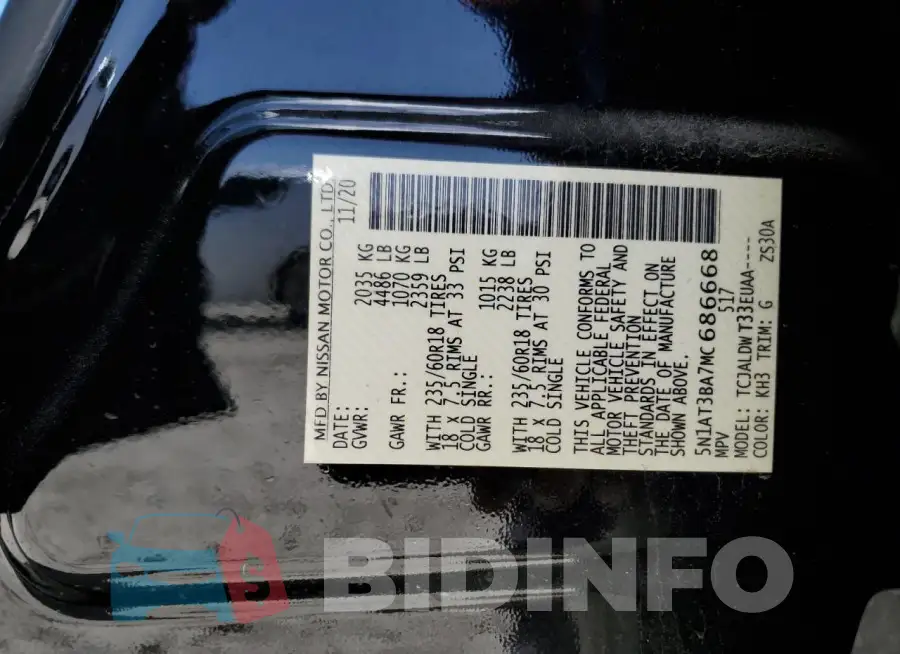 5N1AT3BA7MC686668 Photo# 13