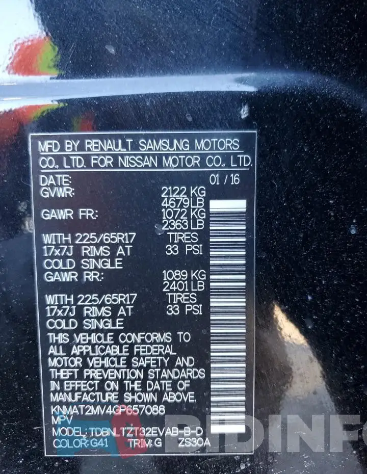 KNMAT2MV4GP657088 Photo# 13