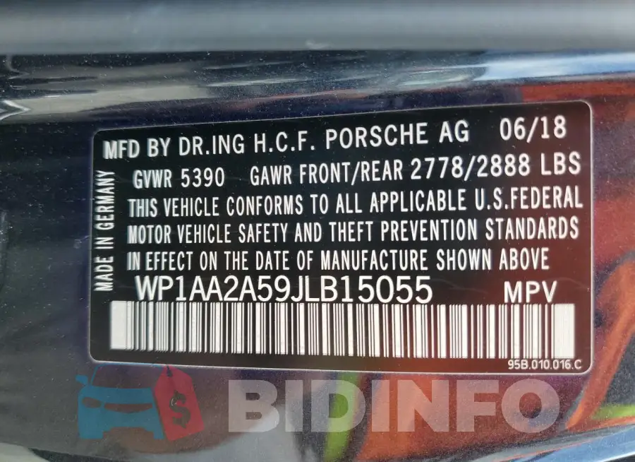 WP1AA2A59JLB15055 Photo# 13