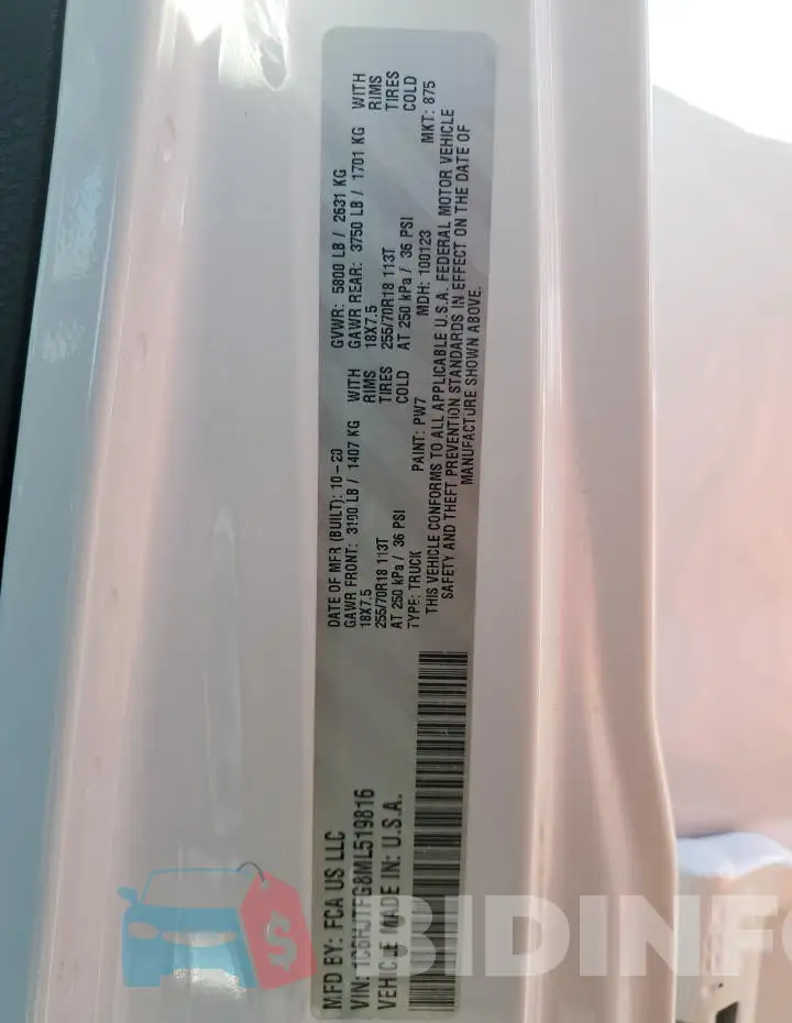 1C6HJTFG8ML519816 Photo# 13