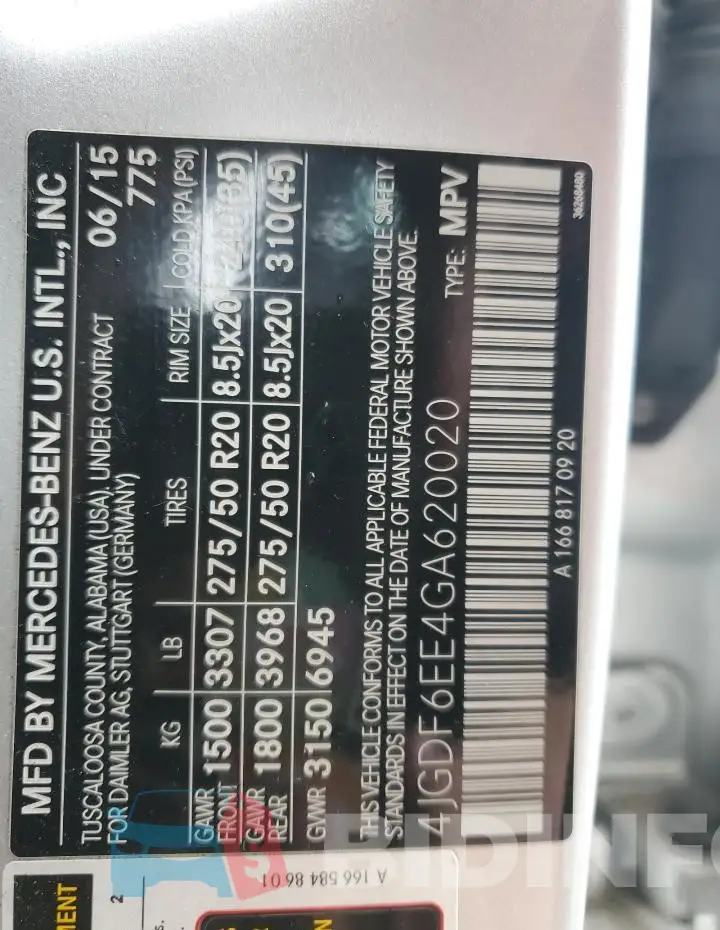 4JGDF6EE4GA620020 Photo# 13