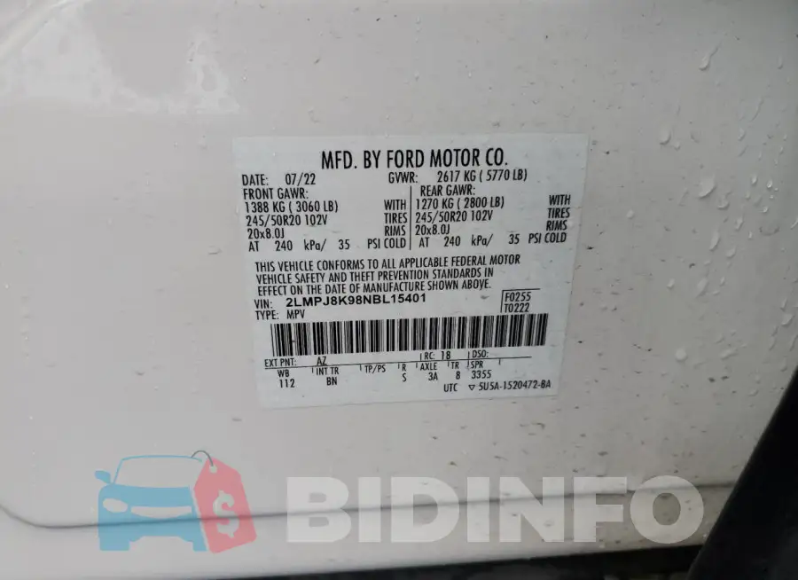 2LMPJ8K98NBL15401 Photo# 13