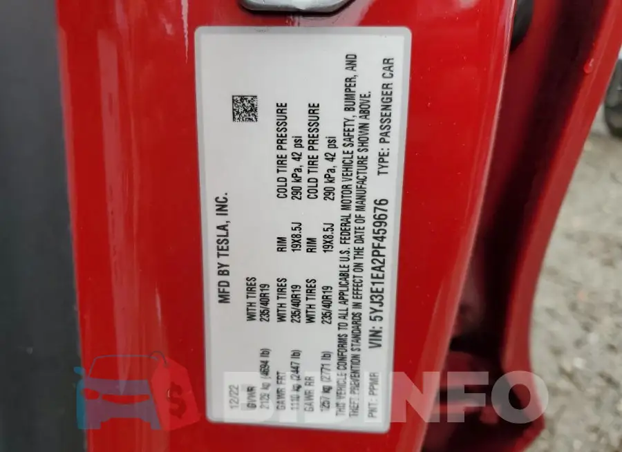 5YJ3E1EA2PF459676 Photo# 13