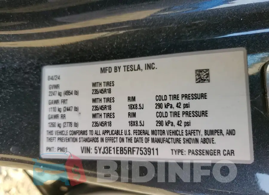 5YJ3E1EB5RF753911 Photo# 12