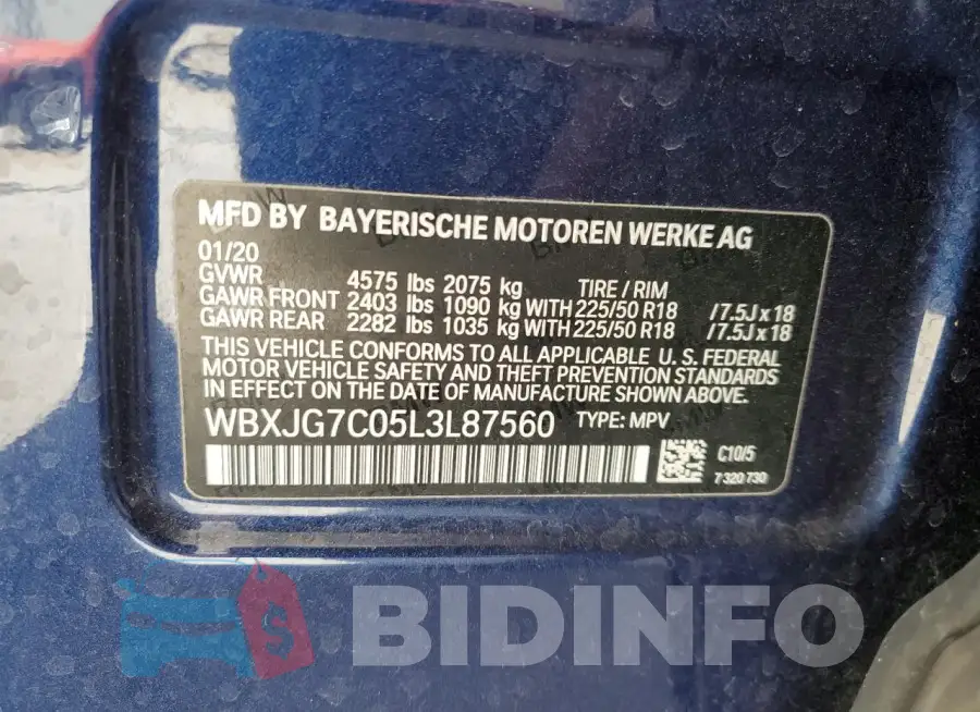 WBXJG7C05L3L87560 Photo# 13