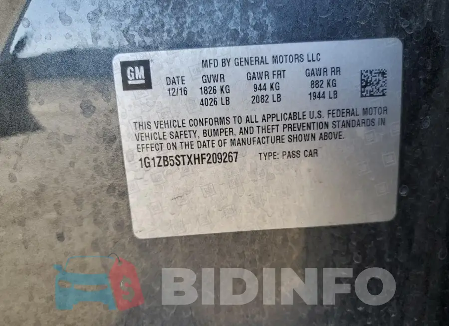 1G1ZB5STXHF209267 Photo# 12