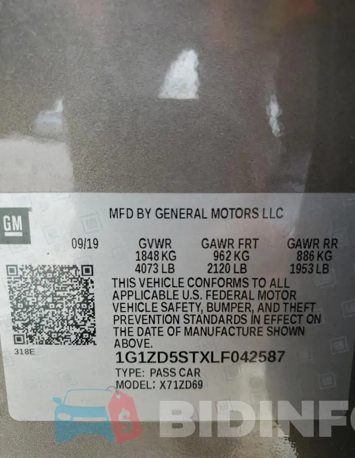 1G1ZD5STXLF042587 Photo# 12
