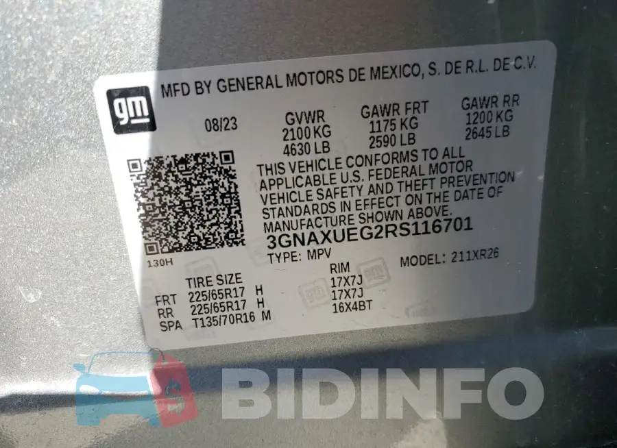 3GNAXUEG2RS116701 Photo# 12