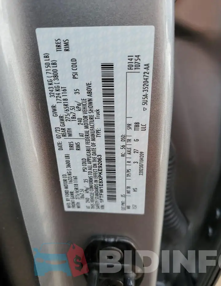 1FTFW1E8XPKE92063 Photo# 12