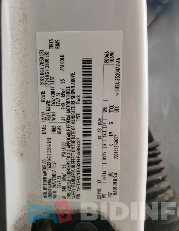 1FTFW1EG2HFA89227 Photo# 12