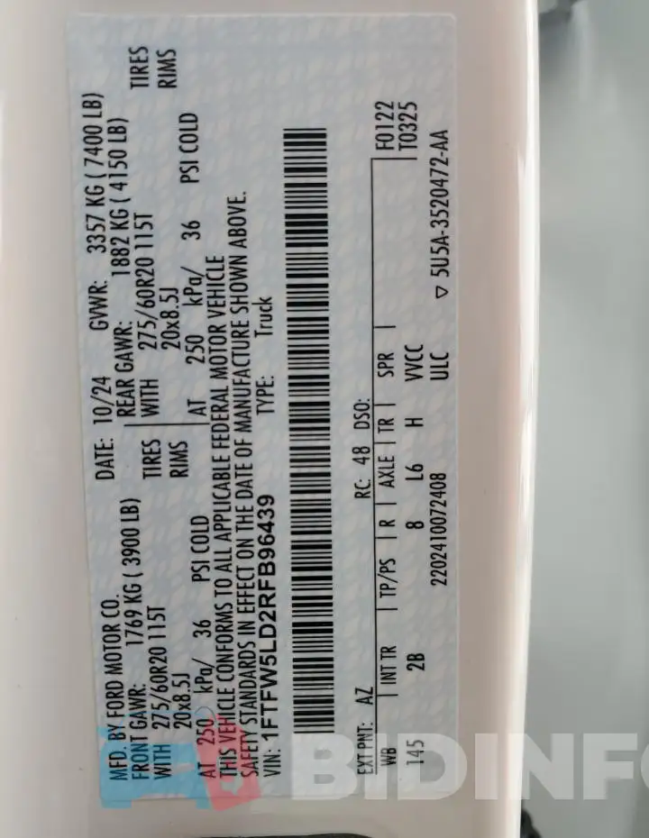 1FTFW5LD2RFB96439 Photo# 13