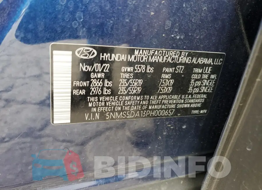 5NMS5DA13PH000657 Photo# 13