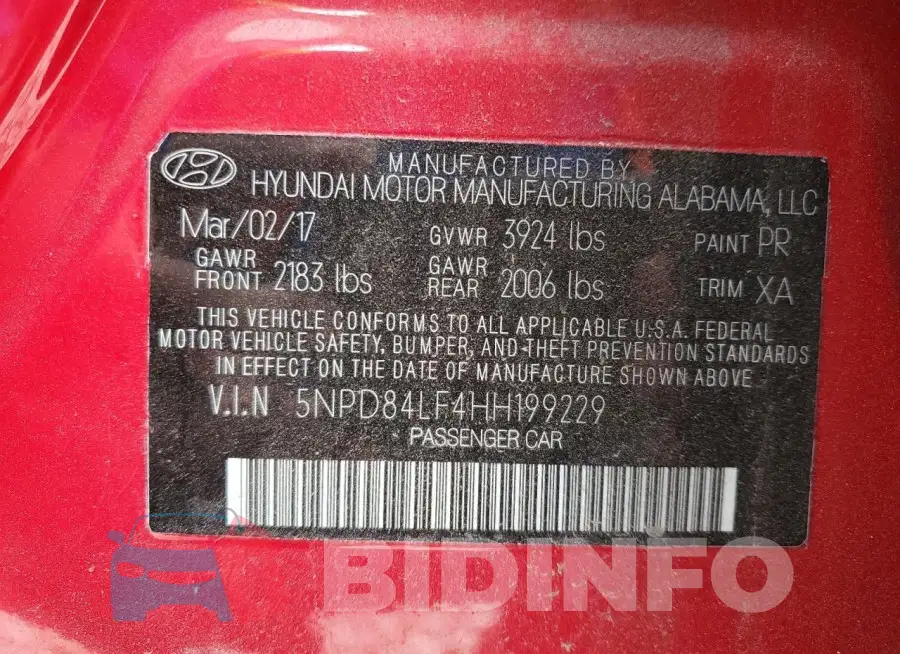 5NPD84LF4HH199229 Photo# 12
