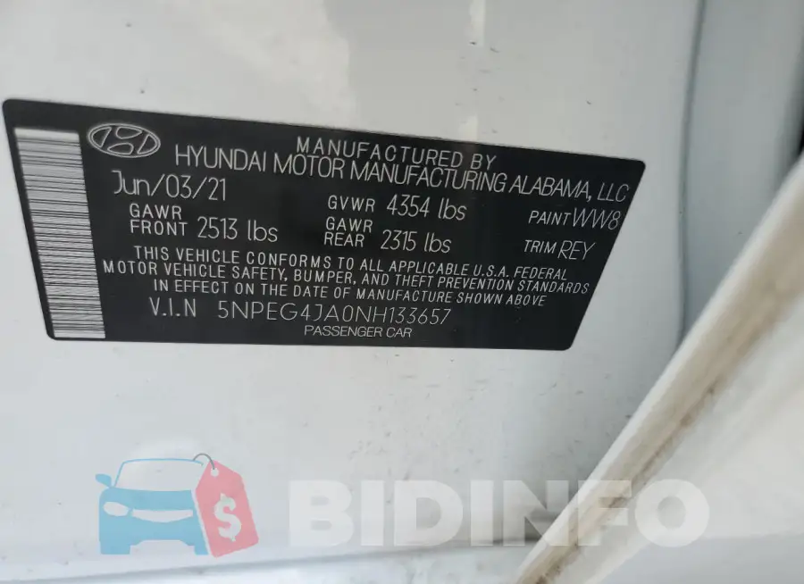 5NPEG4JA0NH133657 Photo# 12