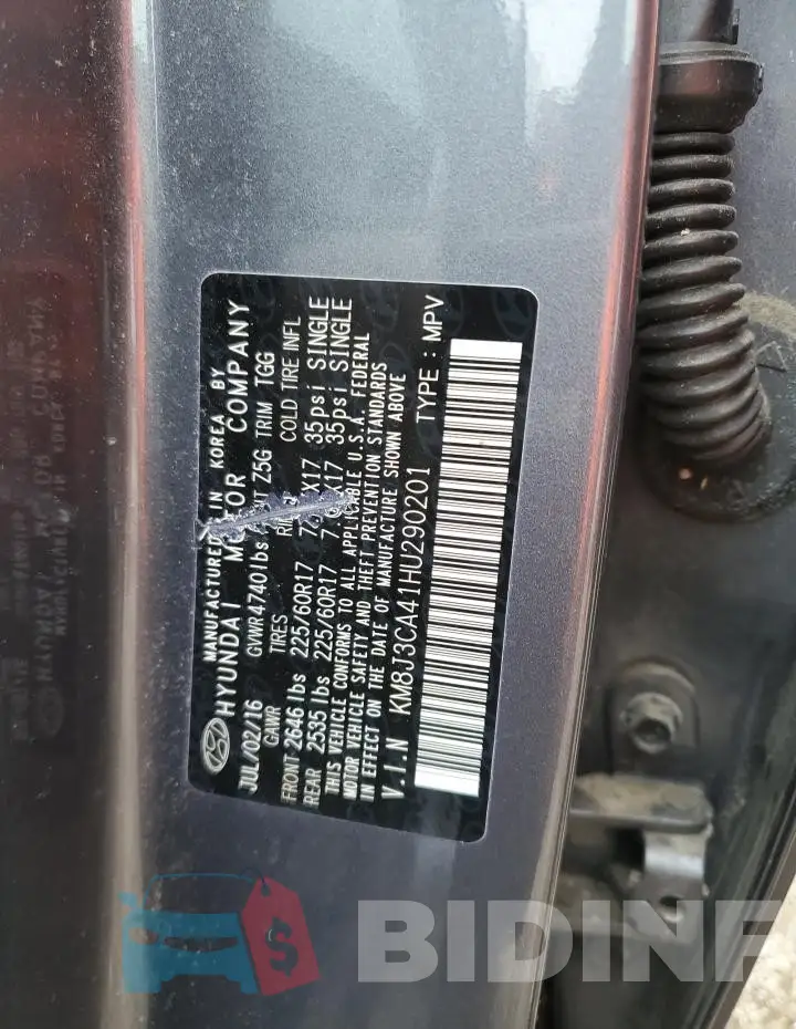 KM8J3CA41HU290201 Photo# 13