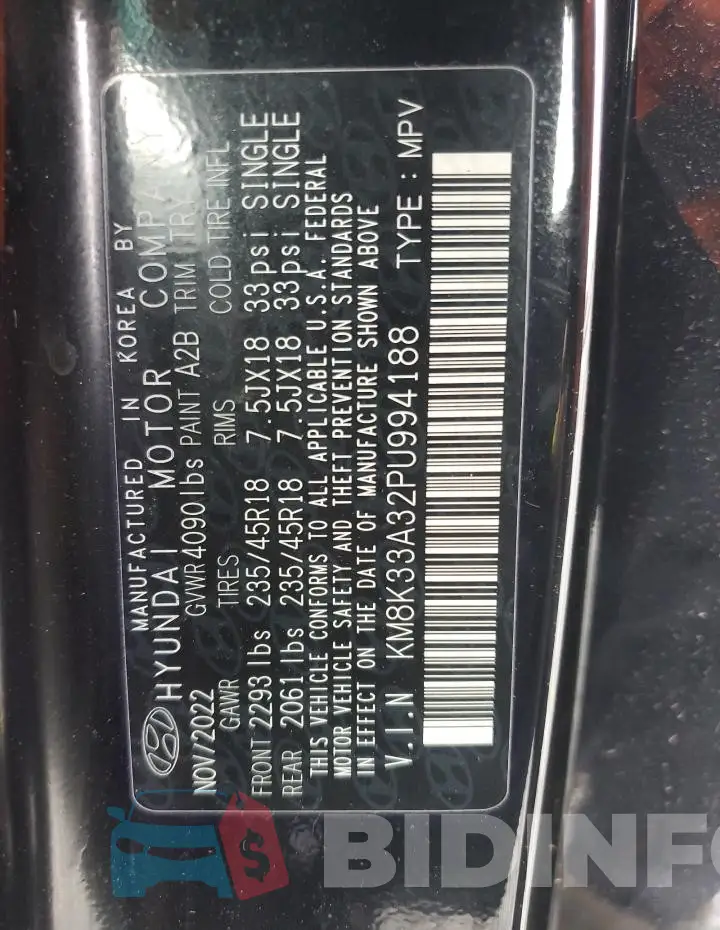 KM8K33A32PU994188 Photo# 14