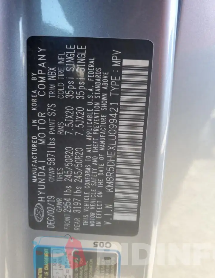 KM8R5DHEXLU099421 Photo# 13
