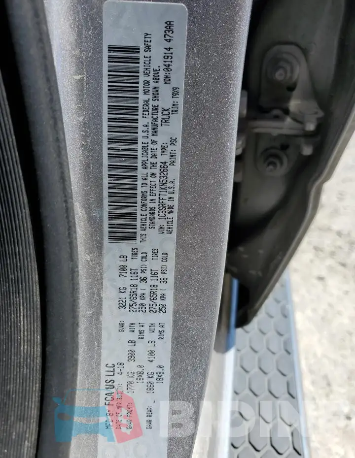1C6SRFFT1KN532664 Photo# 12