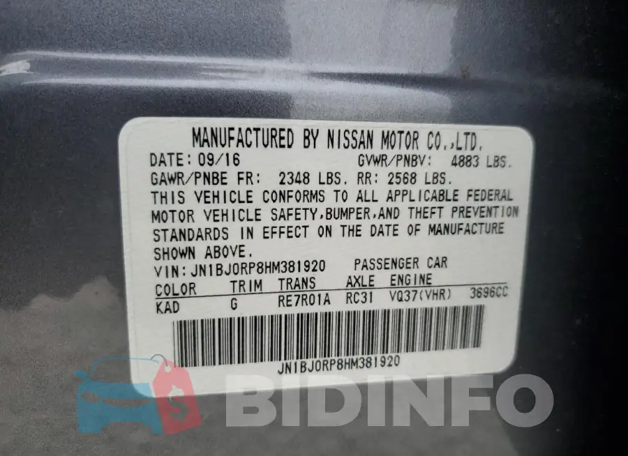 JN1BJ0RP8HM381920 Photo# 13