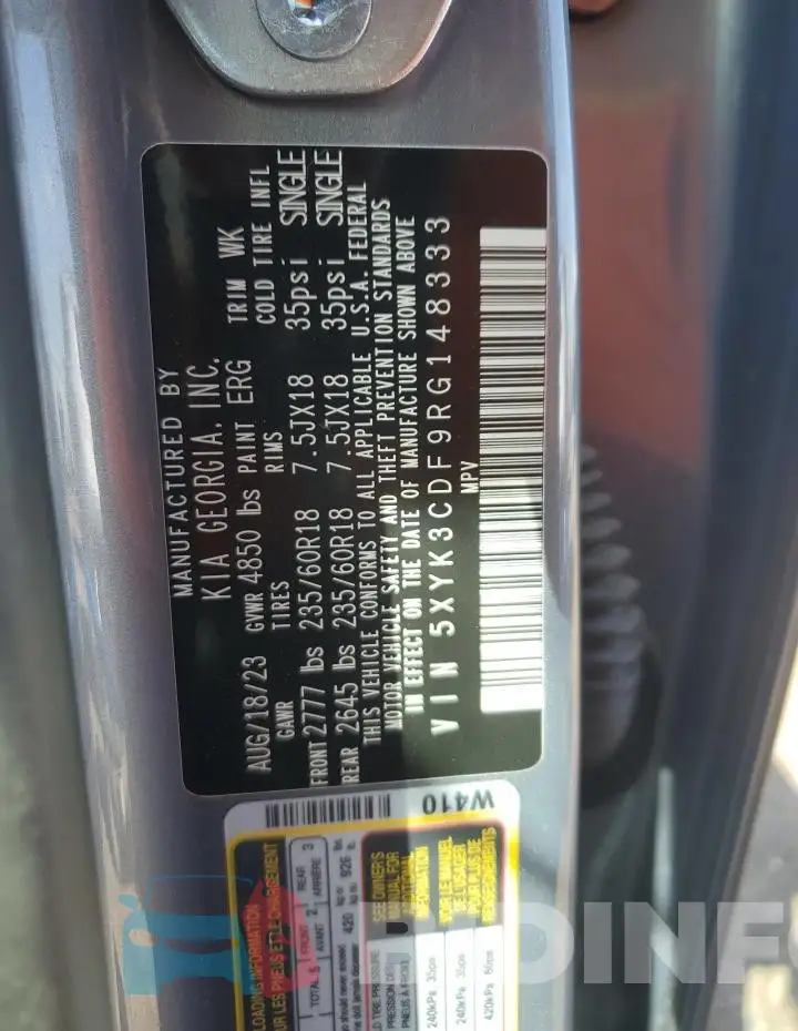 5XYK3CDF9RG148333 Photo# 13