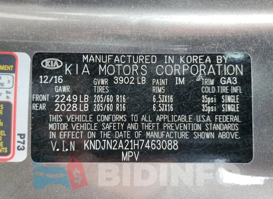 KNDJN2A21H7463088 Photo# 13