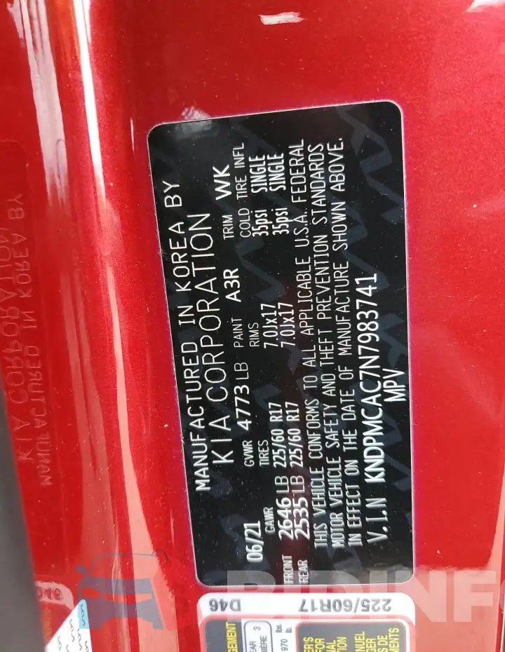 KNDPMCAC7N7983741 Photo# 13